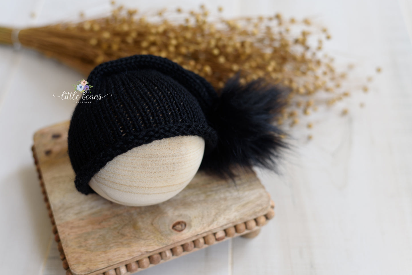 Black Pom Pom Beanie