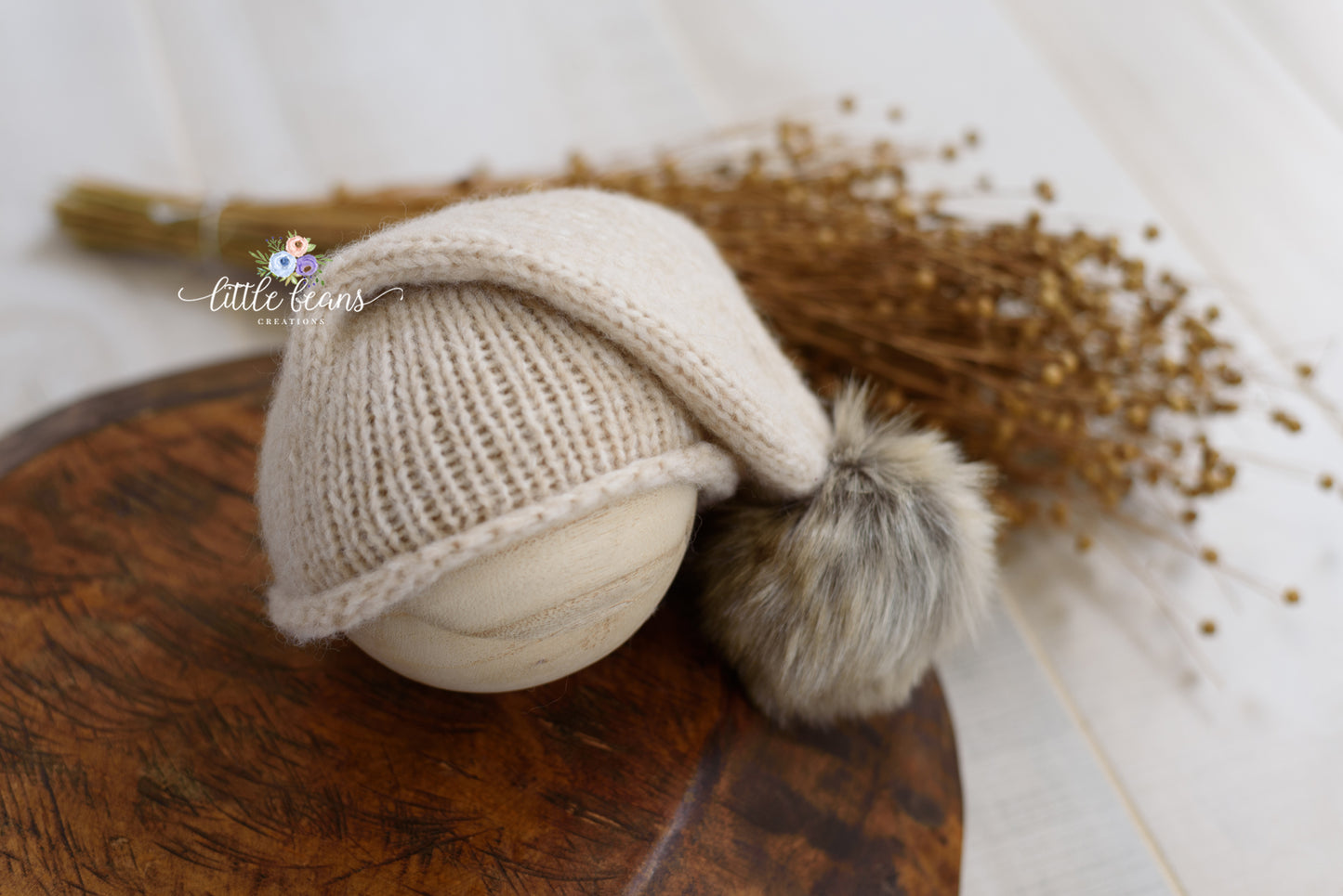 Fur Pom Pom Beanie or Wrap