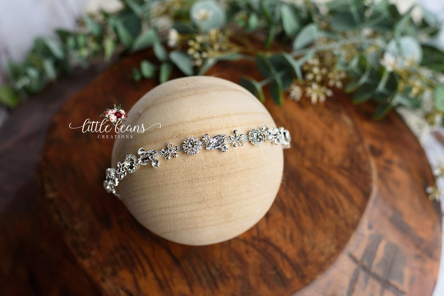 Josephine Rhinestone Tieback – Elegant Newborn Photography Prop