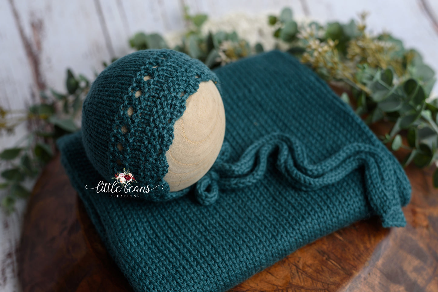 Kamila Bonnet/Wrap in Dark Teal