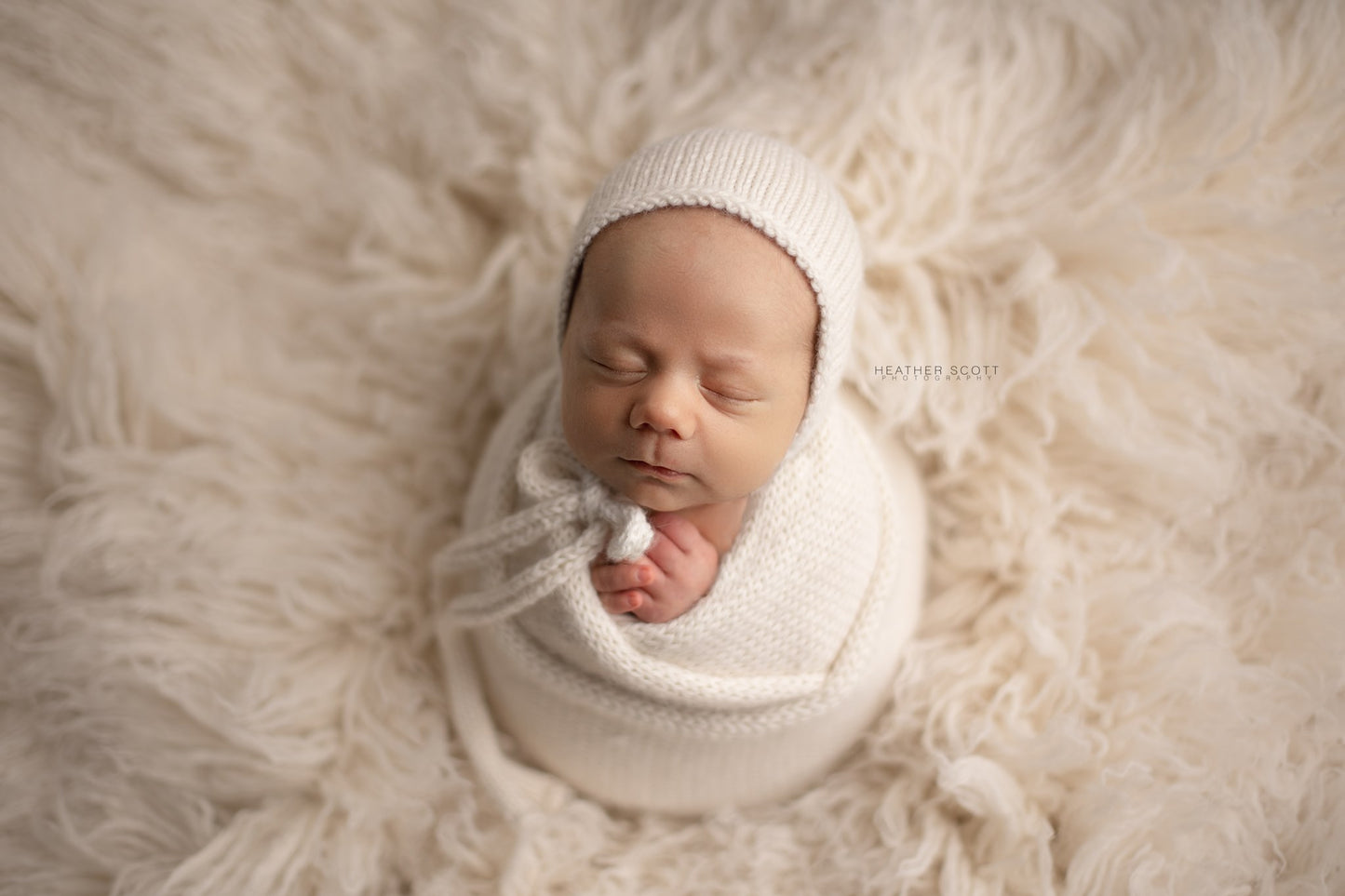 Cream Alpaca Newborn Bonnet or Wrap