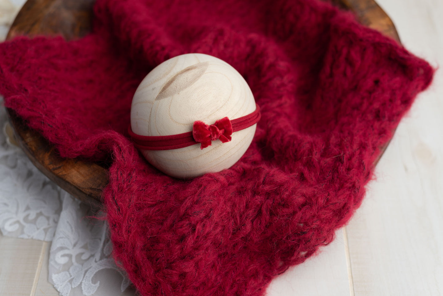 Fuzzy Alpaca Layer or Tieback in Red