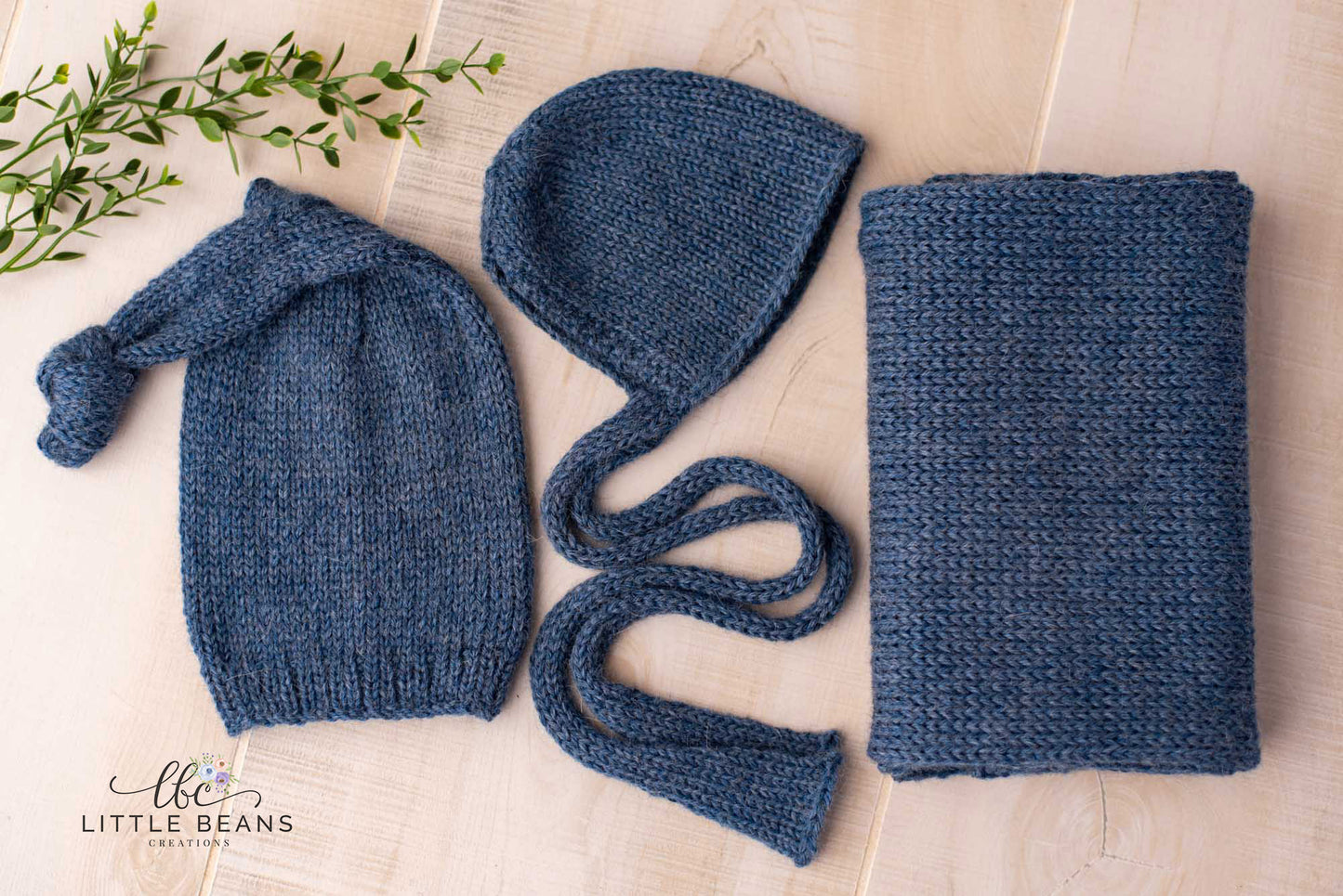 Newborn Bonnet Sleepy Hat and Wrap Prop