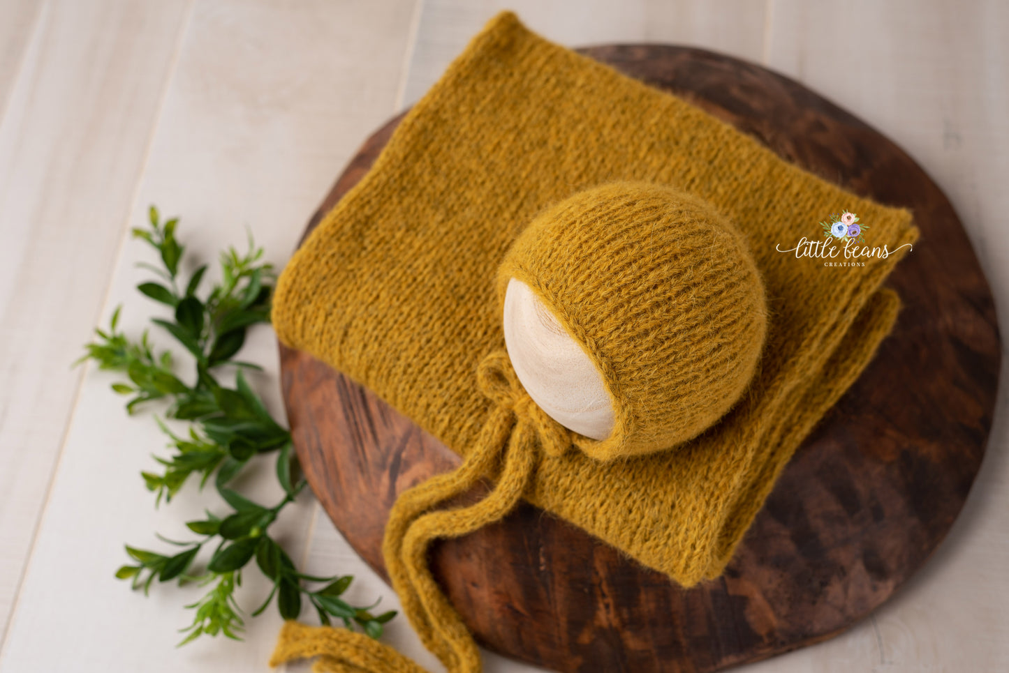 Mustard Bonnet and Wrap - preorder