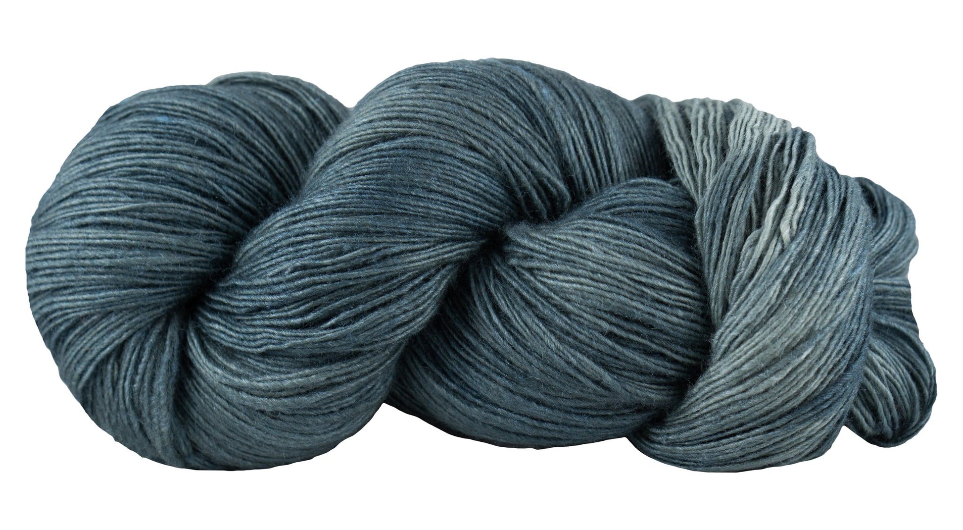 Hand-dyed fingering weight merino and silk wool yarn - Manos del Uruguay in dark denim.